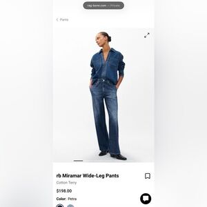 rag & bone Miramar Wide-Leg Denim Pants